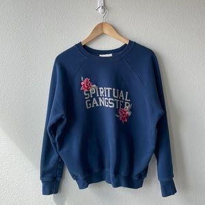 Spiritual Gangster Rose Embroidered Sweatshirt